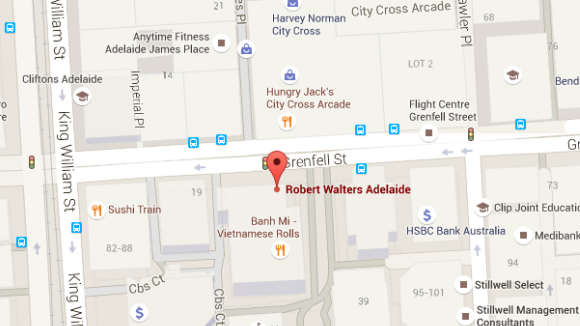 Robert Walters Adelaide office map