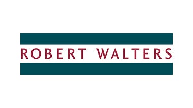 Robert Walters white logo on green background