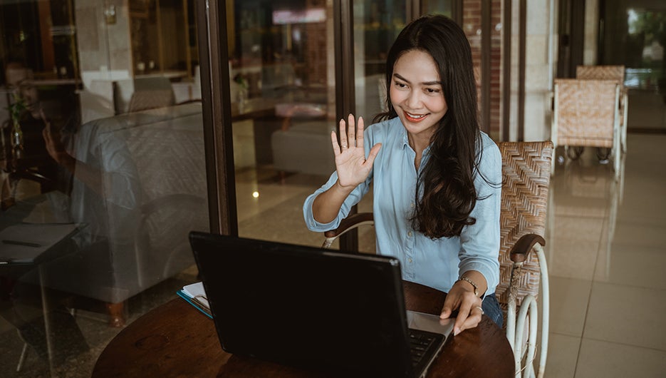 woman on a video call